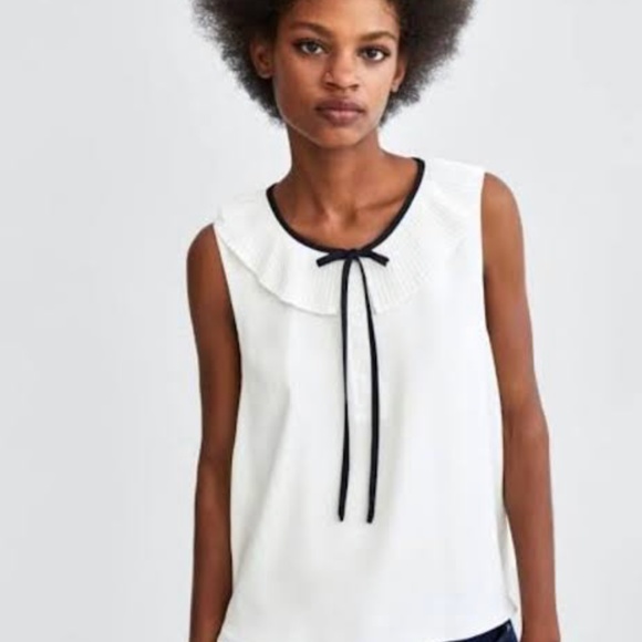ZARA pleated sleeveless blouse - Picture 2 of 7